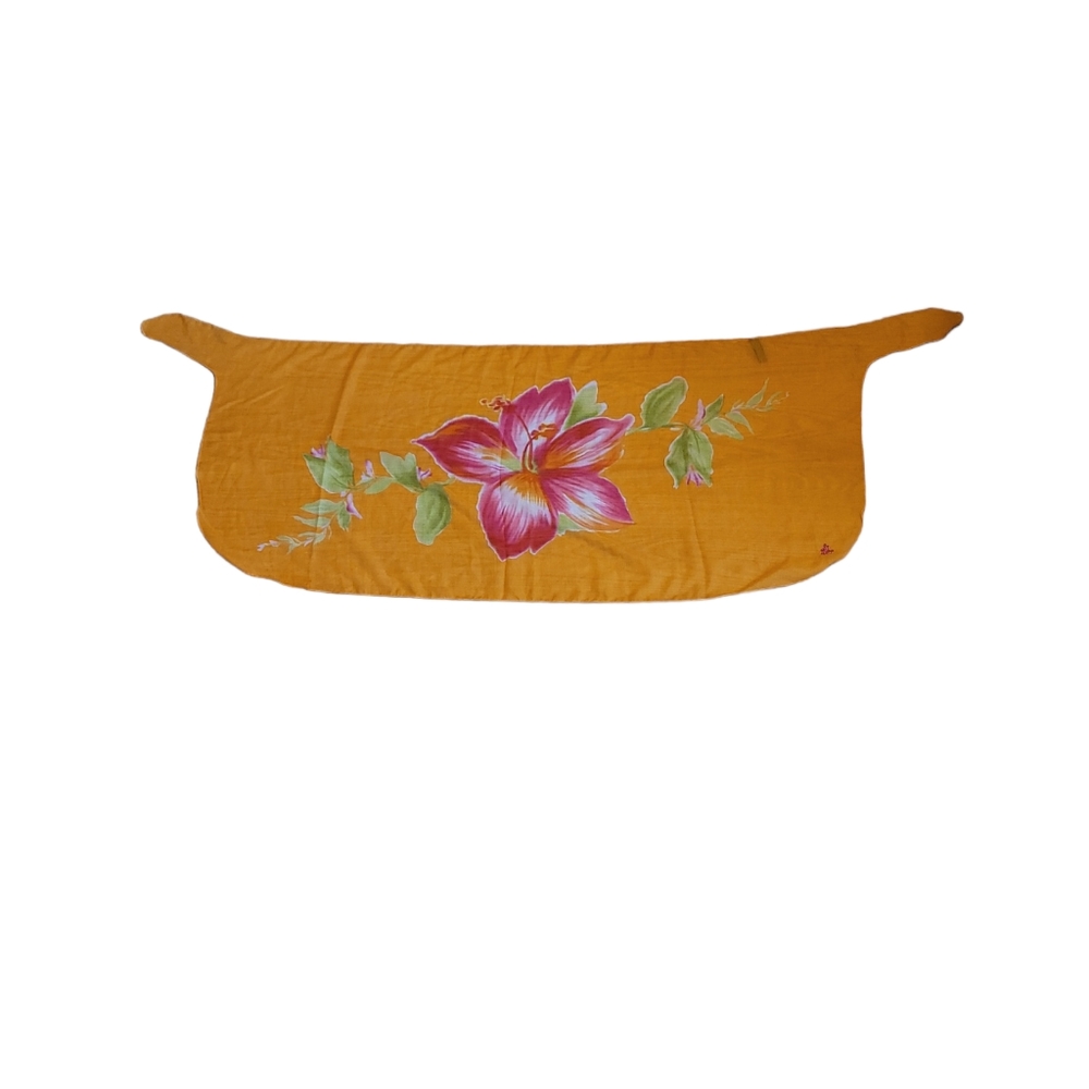 Lauren Ralph Lauren Orange Floral Print Polyester Scarf Wrap 21" X 50"